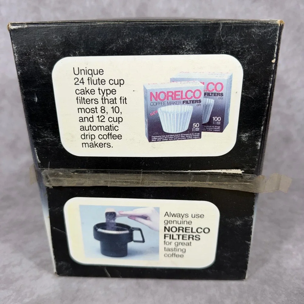 Vtg Norelco Automatic Drip Coffee Maker 12 Cup‎ Carafe RP4 Replacement NEW IN BO